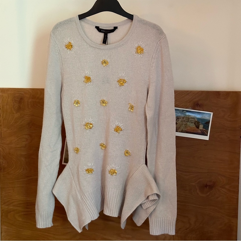 BCBGmaxazria light knit beaded sweater